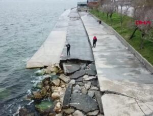 BEYLİKDÜZÜ KIYISINDA ÇÖKMELER SONRASI İHTAR –