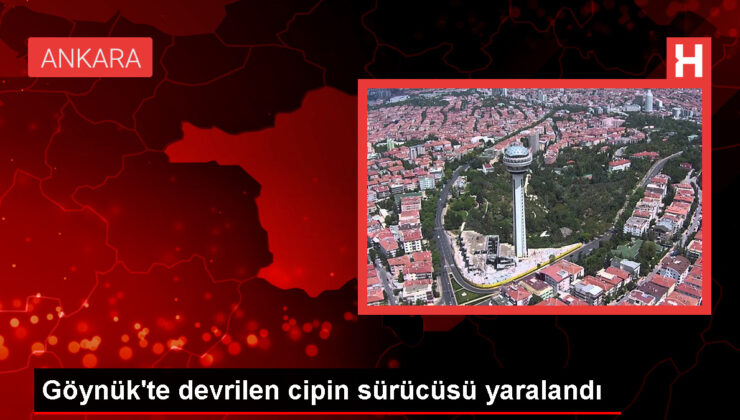 Göynük’te devrilen cipin şoförü yaralandı