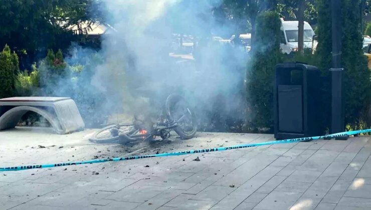 Bolu’da Bisikletin Aküsü Patladı, Polis Grupları Yangına Müdahale Etti