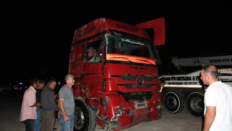 Bolu’da tomruk yüklü tır devrildi, şoför yaralandı