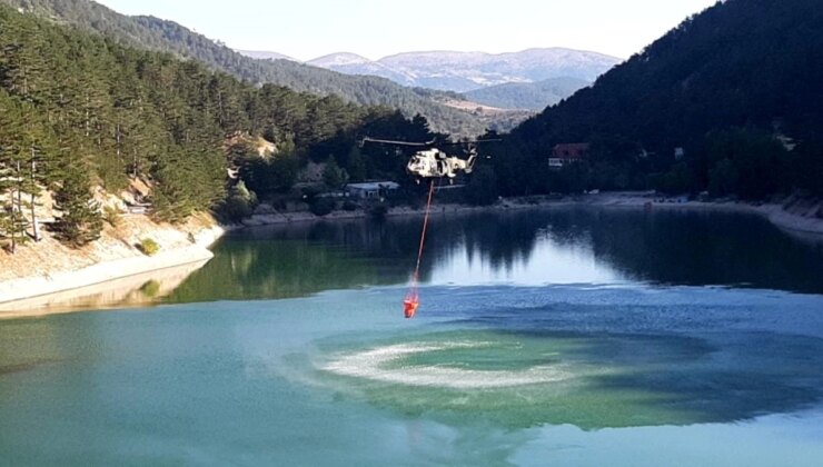 Bolu’daki orman yangınına havadan müdahale tekrar başladı
