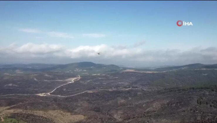 Bolu’daki orman yangınında hasar gören alanlar dron ile görüntülendi