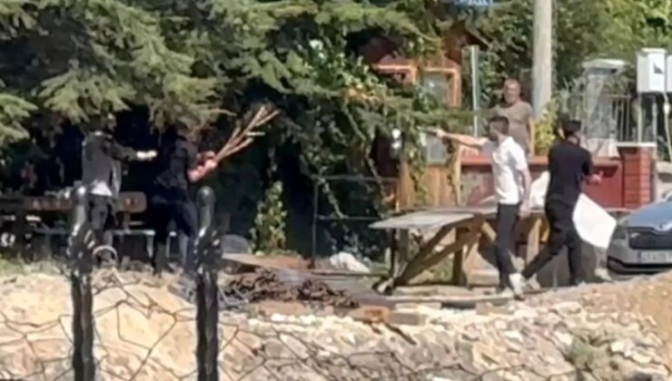 Bolu’da alacak-verecek problemi nedeniyle çıkan silahlı arbede kameralara yansıdı