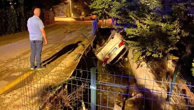 Bolu’da Denetimden Çıkan Cip Tepetaklak Oldu
