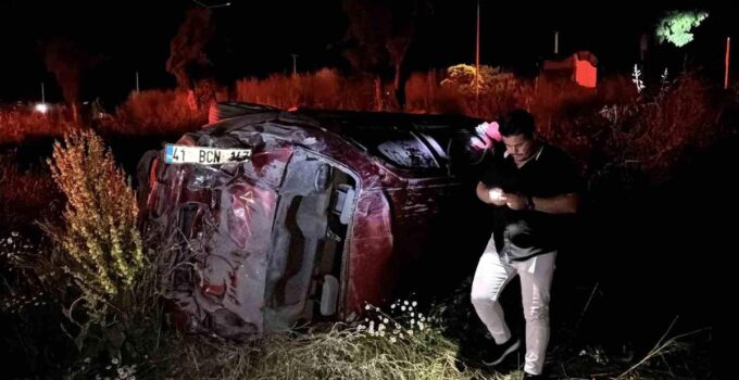 Bolu’da denetimden çıkan araba takla attı: 2 yaralı