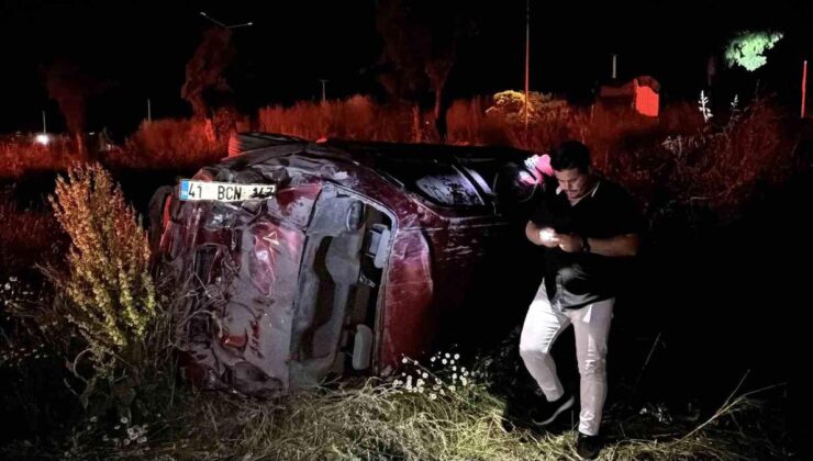 Bolu’da denetimden çıkan araba takla attı: 2 yaralı