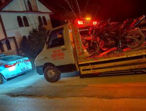 Mudurnu’da kural tanımaz motosikletlilere geçit yok: 2 araç trafikten men edildi
